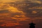 Sunset over the IJ river in Amsterdam