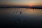 Sunset over Gooimeer by drone