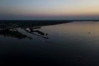 Sunset over Gooimeer by drone