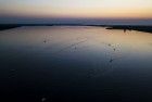 Sunset over Gooimeer by drone