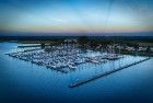 Oostvaardersdiep marina during sunset