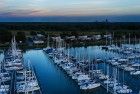 Oostvaardersdiep marina during sunset