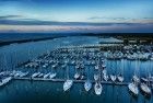 Oostvaardersdiep marina during sunset