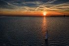 Sailing to the marina during sunset