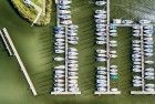 Top-down drone picture of Oostvaardersdiep marina