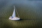 Lonely sailing boat from my drone