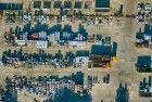 Top-down drone picture of garden material