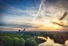 Very calm sunset by drone