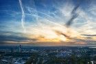 Sunset panorama of lake Leeghwaterplas