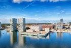 Almere city centre by drone on a nice day