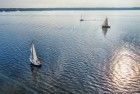 Sailing boats on lake Gooimeer from my drone