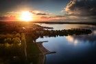 Lake Noorderplassen sunset by drone