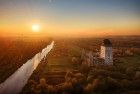 Orange sunset glow at Almere castle