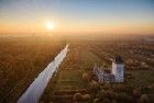 Drone sunset at Almere castle