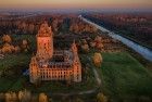 Drone picture of Almere castle during sunset