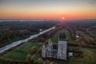 Drone picture of Almere Castle during sunset