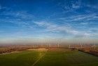 Drone panorama of the windmills near Almere