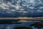 Dark clouds during sunset