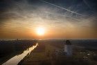 Drone sunset at Almere castle