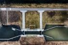 Top-down drone picture of a small lock