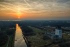 Sunset drone picture of Almere Castle