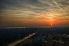 Drone sunset at Almere Castle