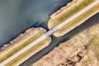 Top-down of a bridge at lake Noorderplassen