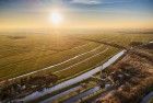 Typical Dutch landscape during sunset