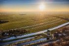 Sunset picture of fields near Weesp