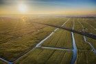 Flat fields around Weesp during sunset