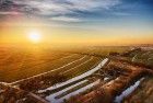 Drone sunset over Meermolen de Onrust