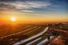 Drone sunset over windmill Meermolen de Onrust