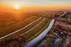 Sunset drone picture of Meemolen de Onrust near Weesp