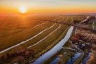 Sunset drone picture of Meemolen de Onrust near Weesp