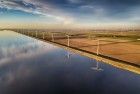 Windmills in the polder of Flevoland