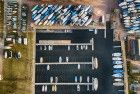 Top-down drone picture of marina near Bunschoten-Spakenburg