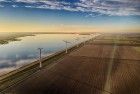 Fields, windmill and lake Eemmeer from my drone