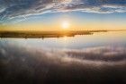 Drone panorama of lake Eemmeer