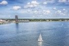 Sailing boats on lake Gooimeer