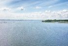 Sailing boat on lake Gooimeer