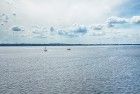 Sailing boat on lake Gooimeer