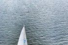 Sailing boat on lake Gooimeer