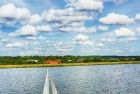 Sailing boat on lake Gooimeer