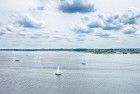 Sailing boats on lake Gooimeer