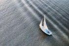 Sailing boat on lake Gooimeer