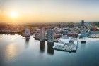 Almere city centre panorama by drone