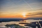Sunset drone picture of lake Noorderplassen