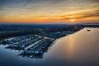 Sunset drone picture of lake Noorderplassen