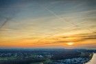 Sunset drone picture of lake Noorderplassen