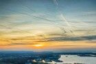 Sunset drone picture of lake Noorderplassen